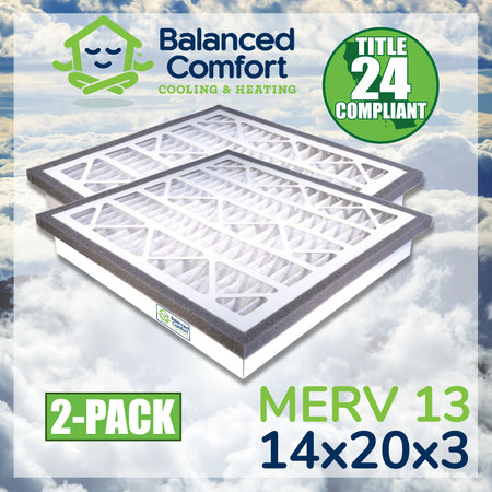 14x20x3 MERV 13 Return Air Grille Filter - 3" Inch