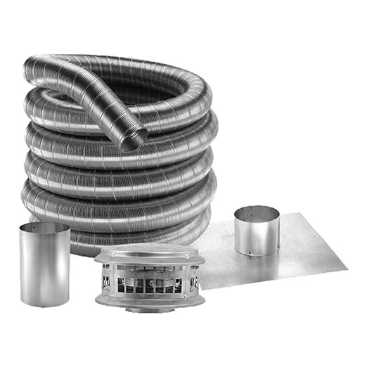 DuraVent 3DFA-35K DuraFlexAL Aluminum Chimney Liner Kit, 3" Diameter, 35" Length