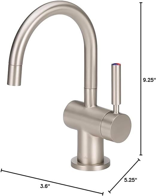 InSinkErator F-HC3300SN Modern Instant Hot & Cold Water Dispenser - Faucet Only, Satin Nickel