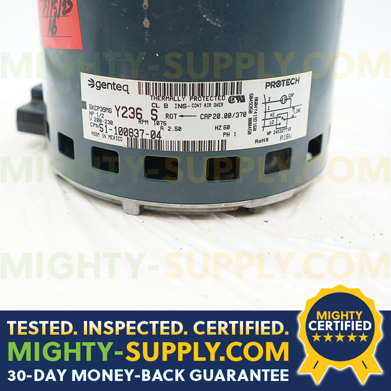 Genteq 5KCP39MGY236S  51-100837-04 1/2HP 208-230 V 1075 RPM Motor