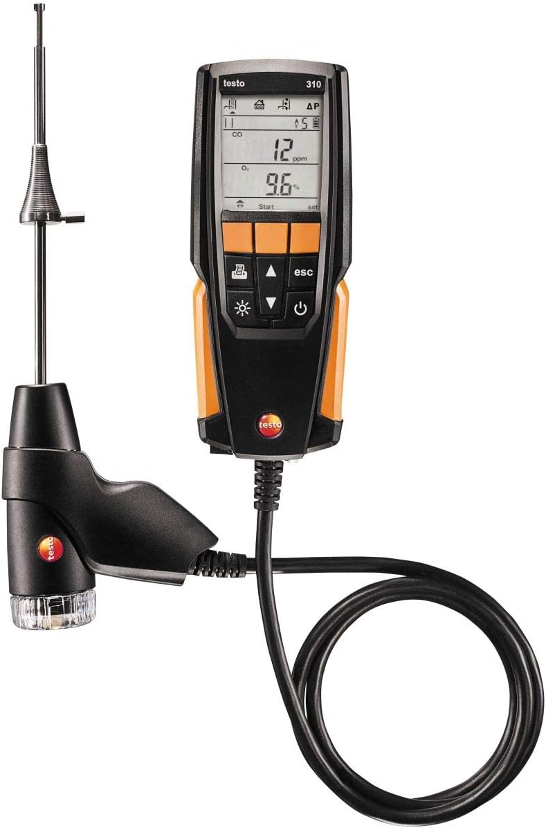 Testo 310 I Residential Combustion Analyzer Kit I Flue Gas Detector Set for Heating Systems