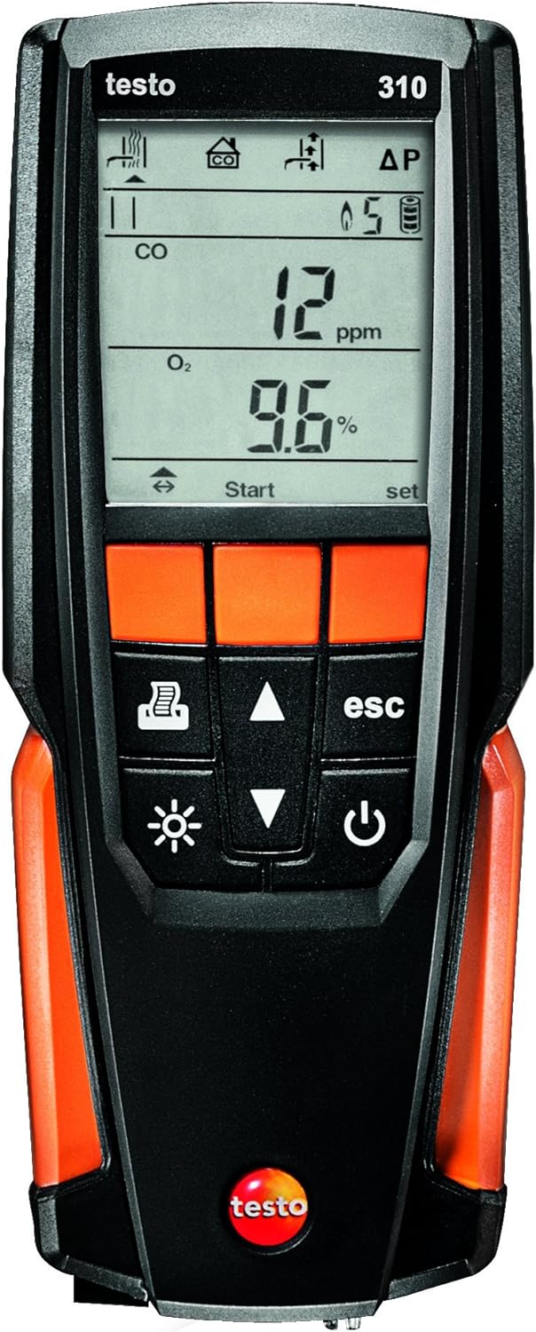 Testo 310 I Residential Combustion Analyzer Kit I Flue Gas Detector Set for Heating Systems