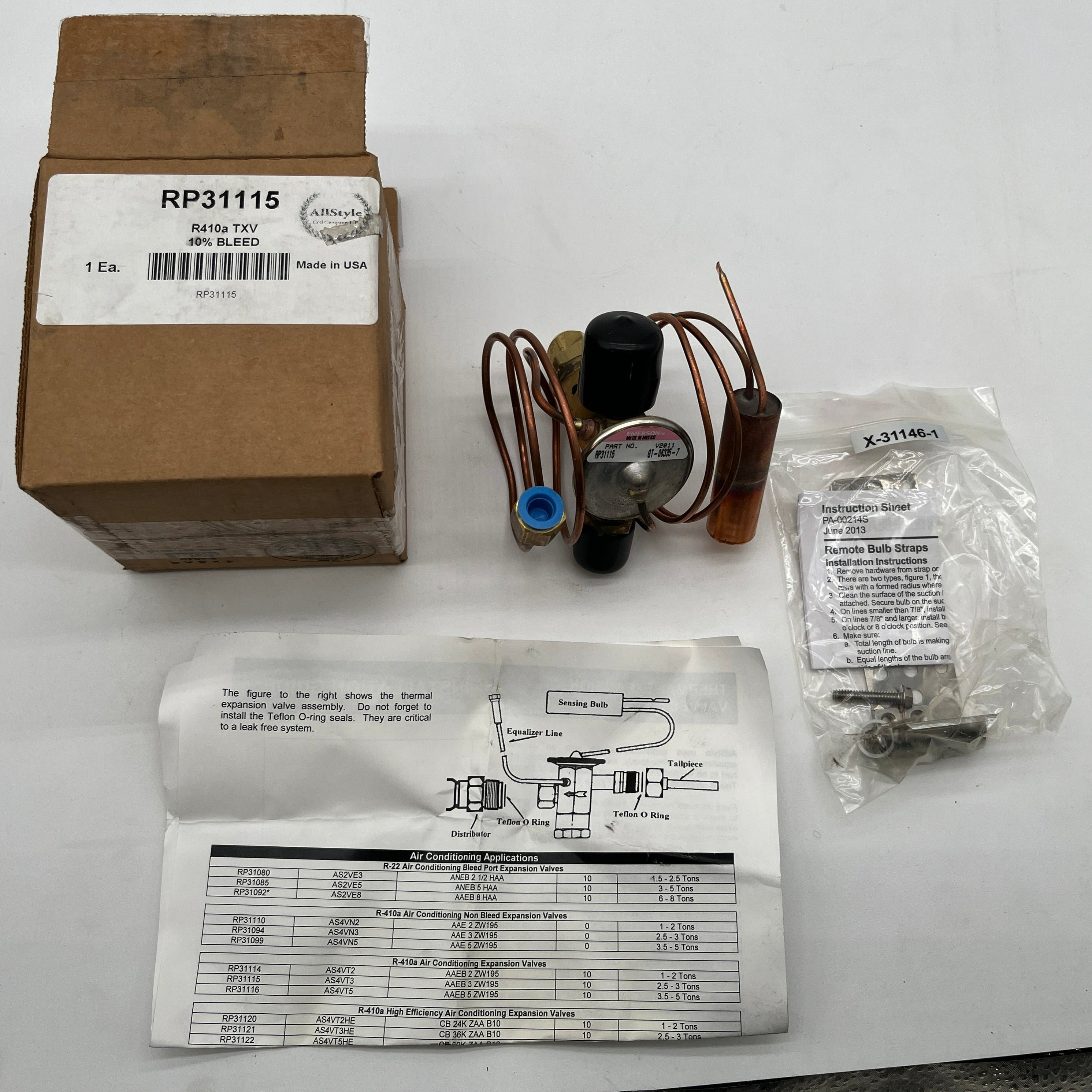 Allstyle RP31115 R410a Non Bleed TXV 2 1/2 - 3 Tons