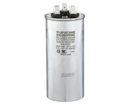 TRADEPRO® TP-CAP-35/7.5/440R - Run Capacitor, 35/7.5/440 VAC, Round, Dual Rated