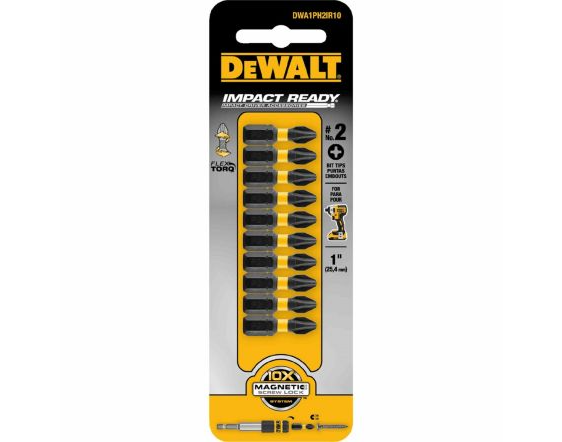 DeWalt DWA1PH2IR10 - 1" Phillips #2 Impact Ready® Nut Driver 10 Pack