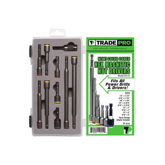 TRADEPRO® TP10114 - 10-Piece Magnetic Chuck Assortment