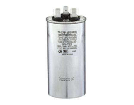 TRADEPRO® TP-CAP-35/3/440R - Run Capacitor, 35/3/440 VAC, Round, Dual Rated