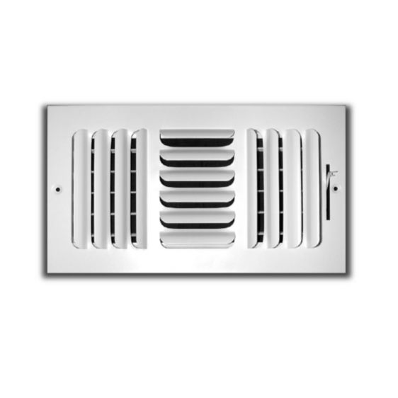 TRUaire 403M 14X06 - Fixed Curved Blade Wall/Ceiling Register With Multi Shutter Damper, 3-Way, White, 14" X 06"