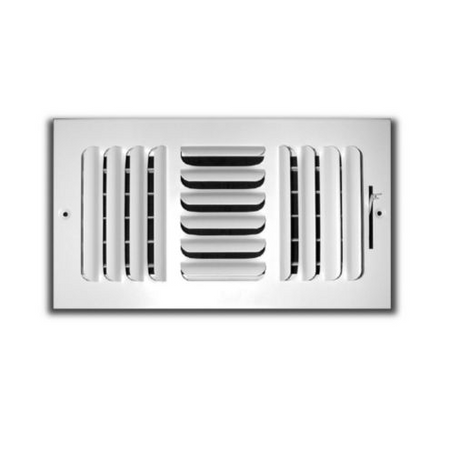 TRUaire 403M 14X10 - Fixed Curved Blade Wall/Ceiling Register With Multi Shutter Damper, 3-Way, White, 14" X 10"