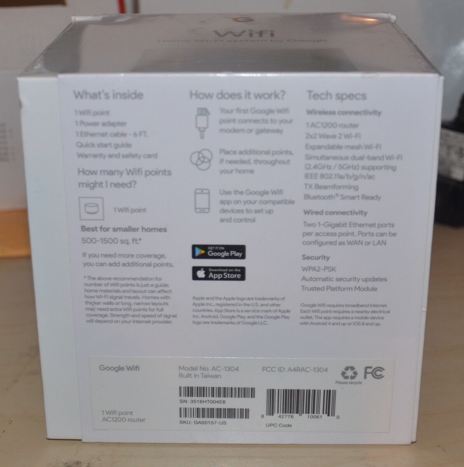 新品♡GoogleWi-Fiステーション　グーグルAC-1304 GA00157 google wifi ルーター wi-fi wifiルーター 高速 GA00157-JP AC