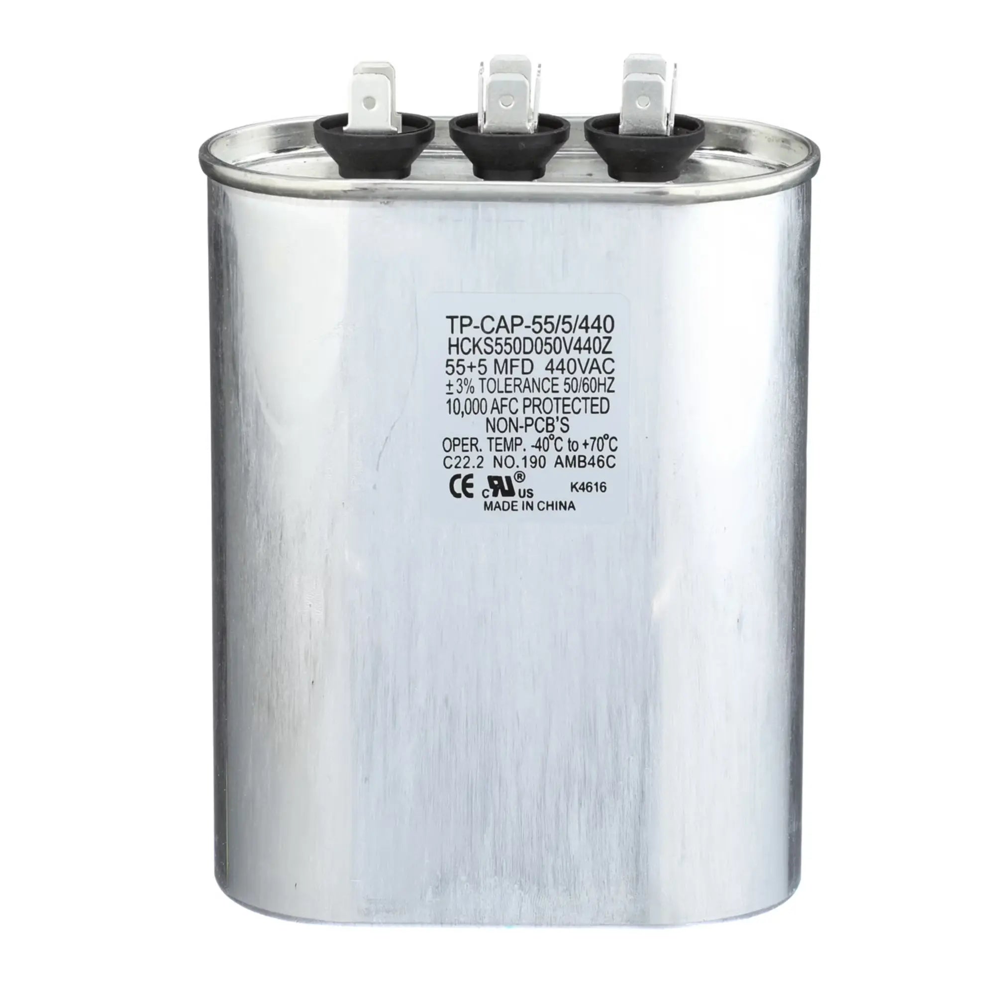 Carrier TP-CAP-55/5/440 Dual Run Capacitor Oval