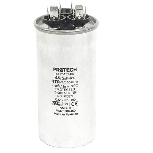 43-25133-06 -Rheem OEM Round Replacement Dual Run Capacitor 45 + 5 UF/MFD 370 Volt - Pack of 3