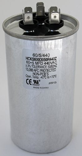 TradePro 60+5 MFD 440 Volt Round Capacitor TP-CAP-60/5/440R