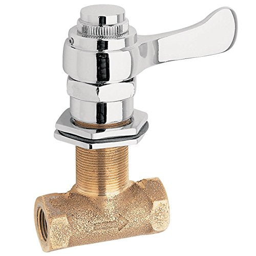 Haws 5851LF, Panel Mounted Bubbler Valve, Chrome-Plated, Vandal-Resistant Lever Handle and Rough Brass Body