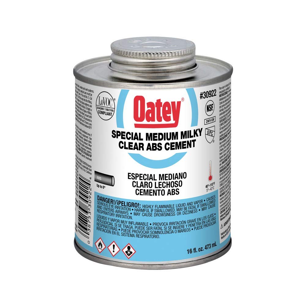 Oatey 30922 ABS Special Milky Clear Cement, 16-Ounce