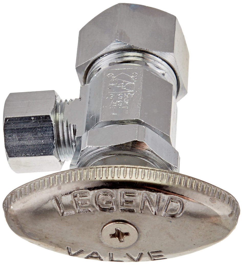 Legend Valve 114-109NL T-581 No Lead Multi-Turn Angle Valve, 1/2 Cross-Linked Polyethylene x 3/8 OD